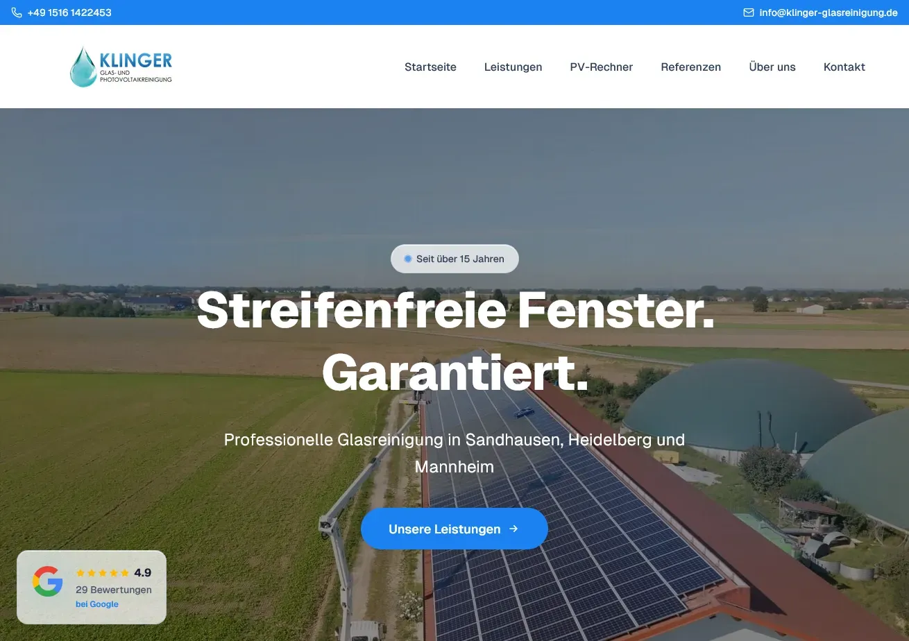 Klinger Photovoltaik- & Glasreinigung